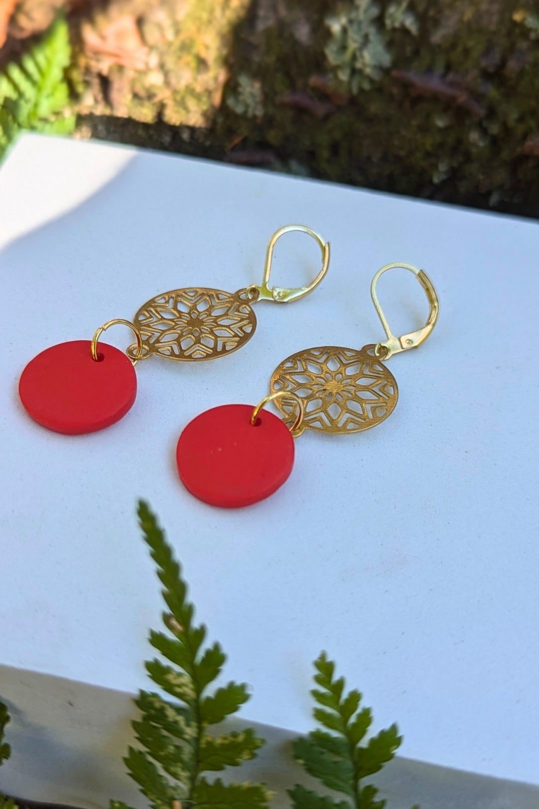 Boucles d'oreilles Bulle Rouge - Collection Les Éclatées