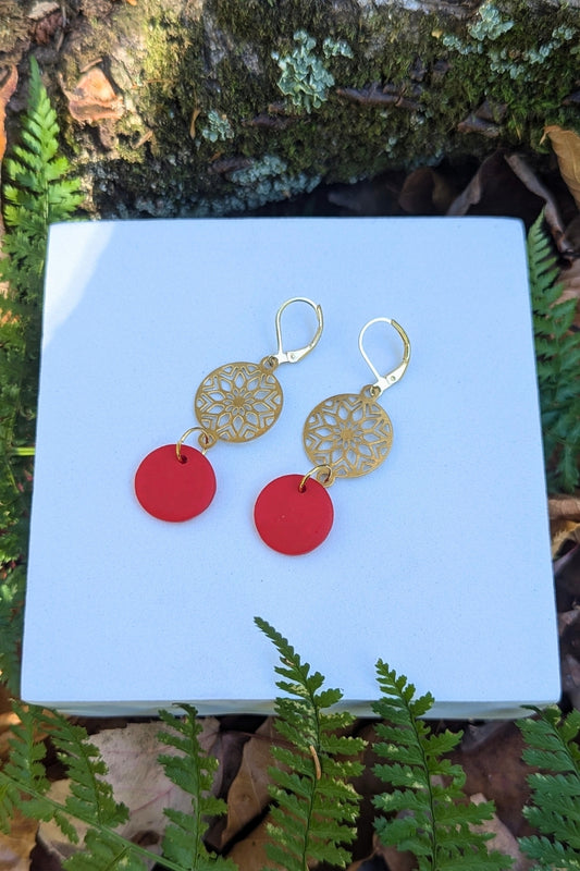 Boucles d'oreilles Bulle Rouge - Collection Les Éclatées