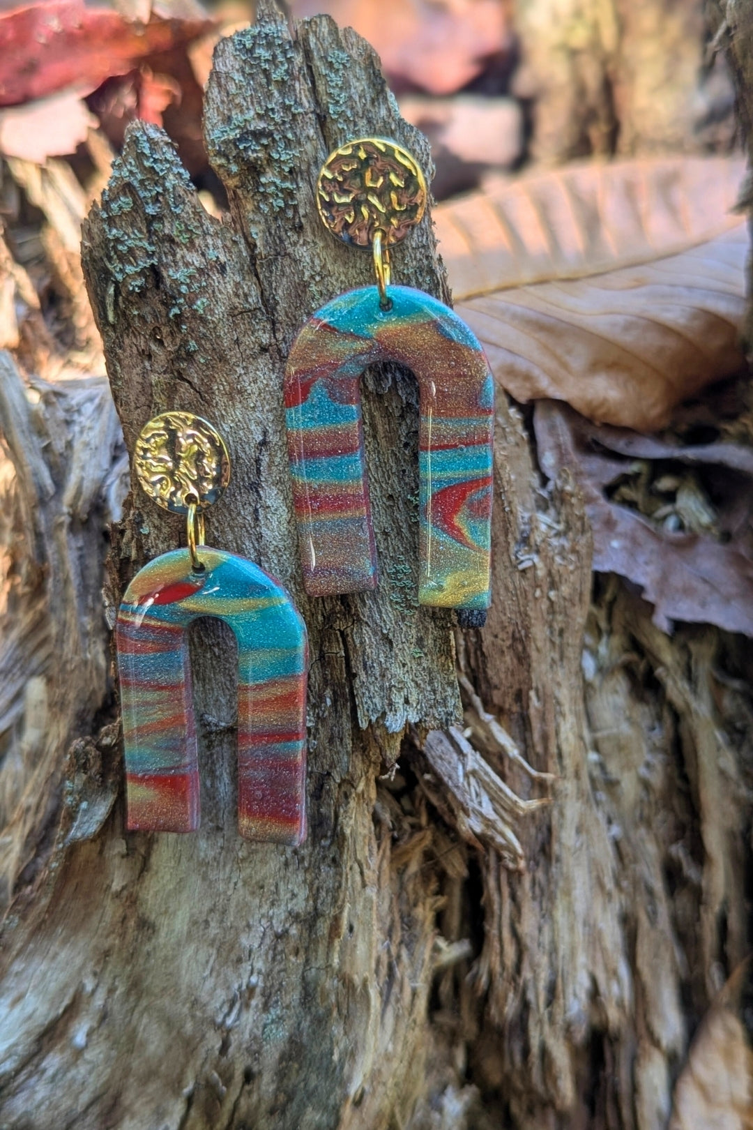 Boucles d'oreilles Flash- mix bleu - Collection Les Éclatées