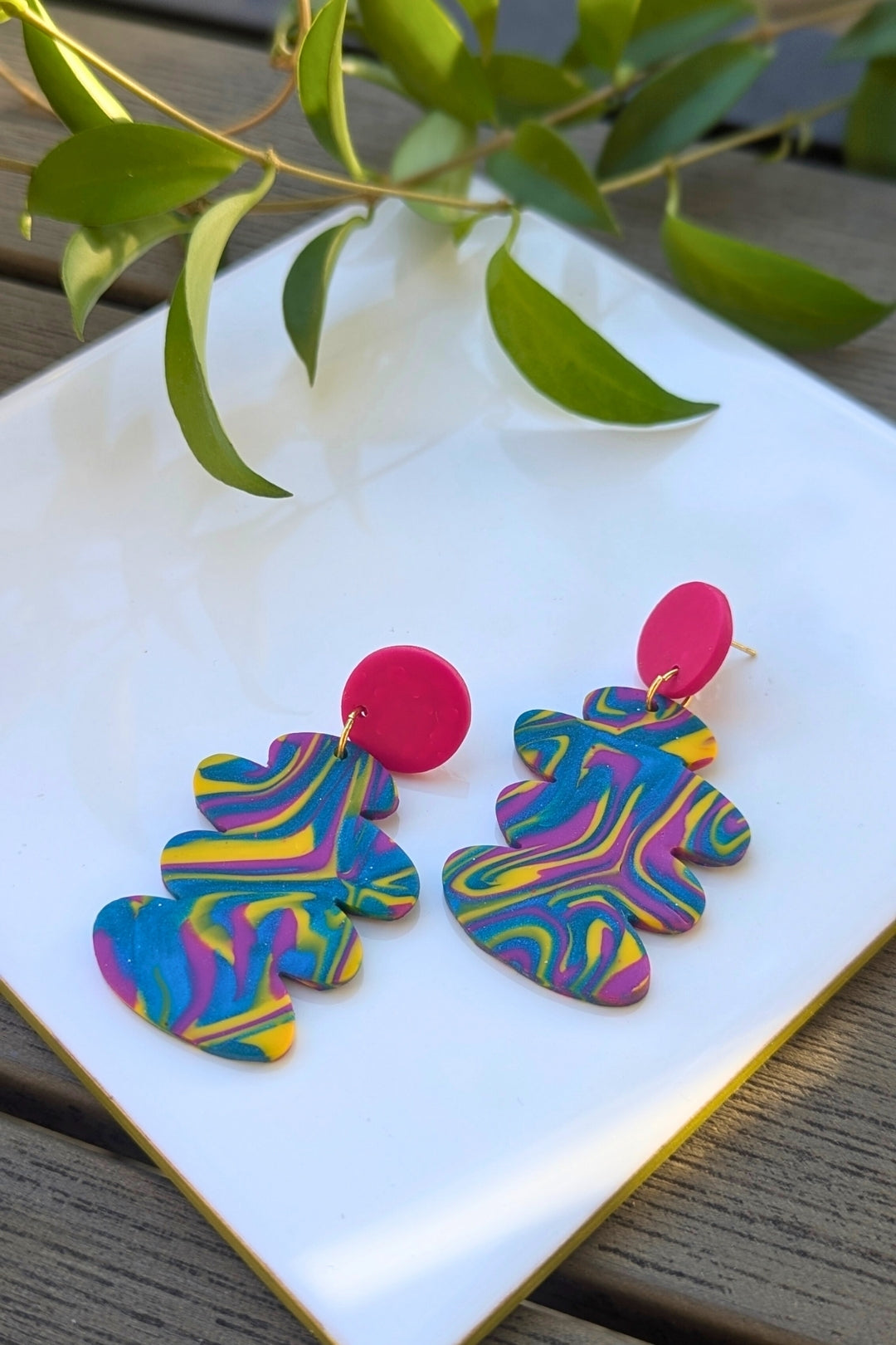 Boucles d'oreilles Folie Arc-en-ciel - Collection Les Éclatées