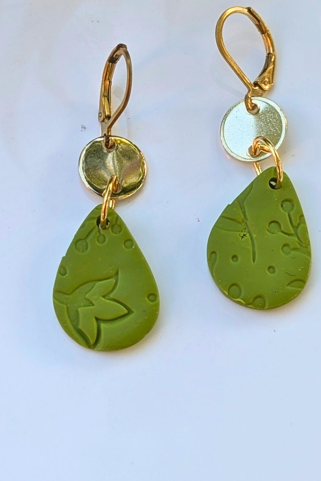 Boucles d'oreilles Goutte - Vert - Collection Les Éclatées