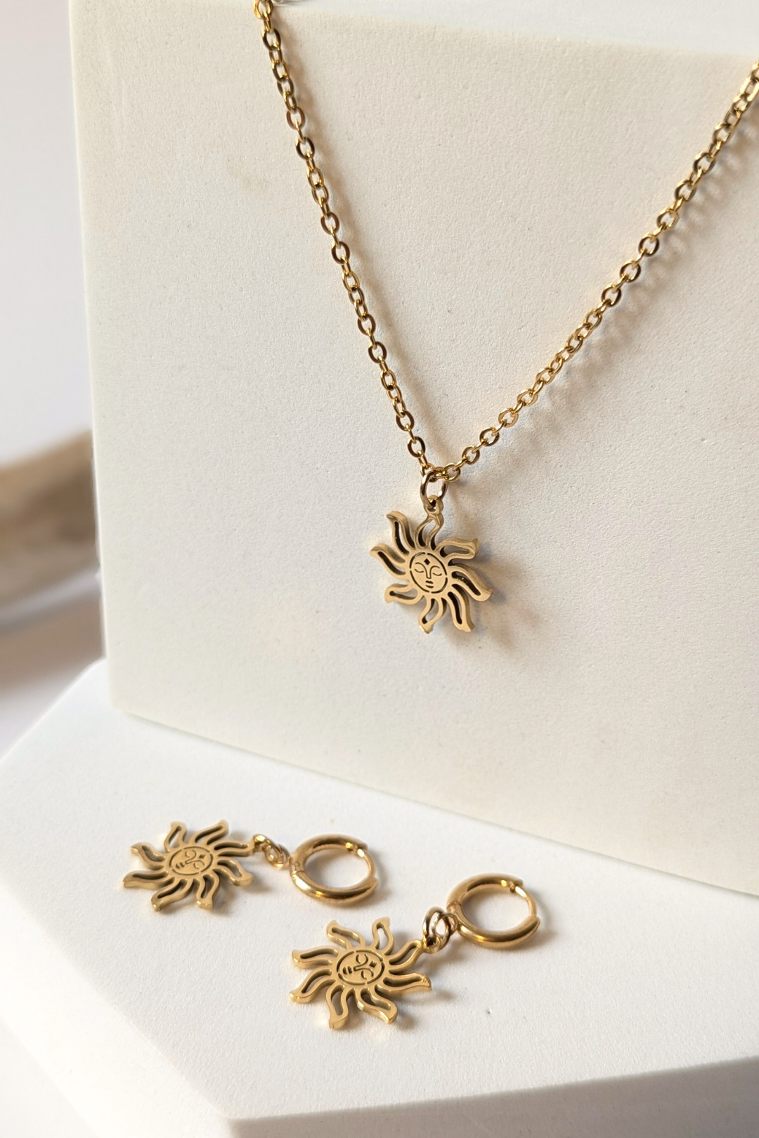 Boucles d'oreilles soleil visage - Collection Harmonie