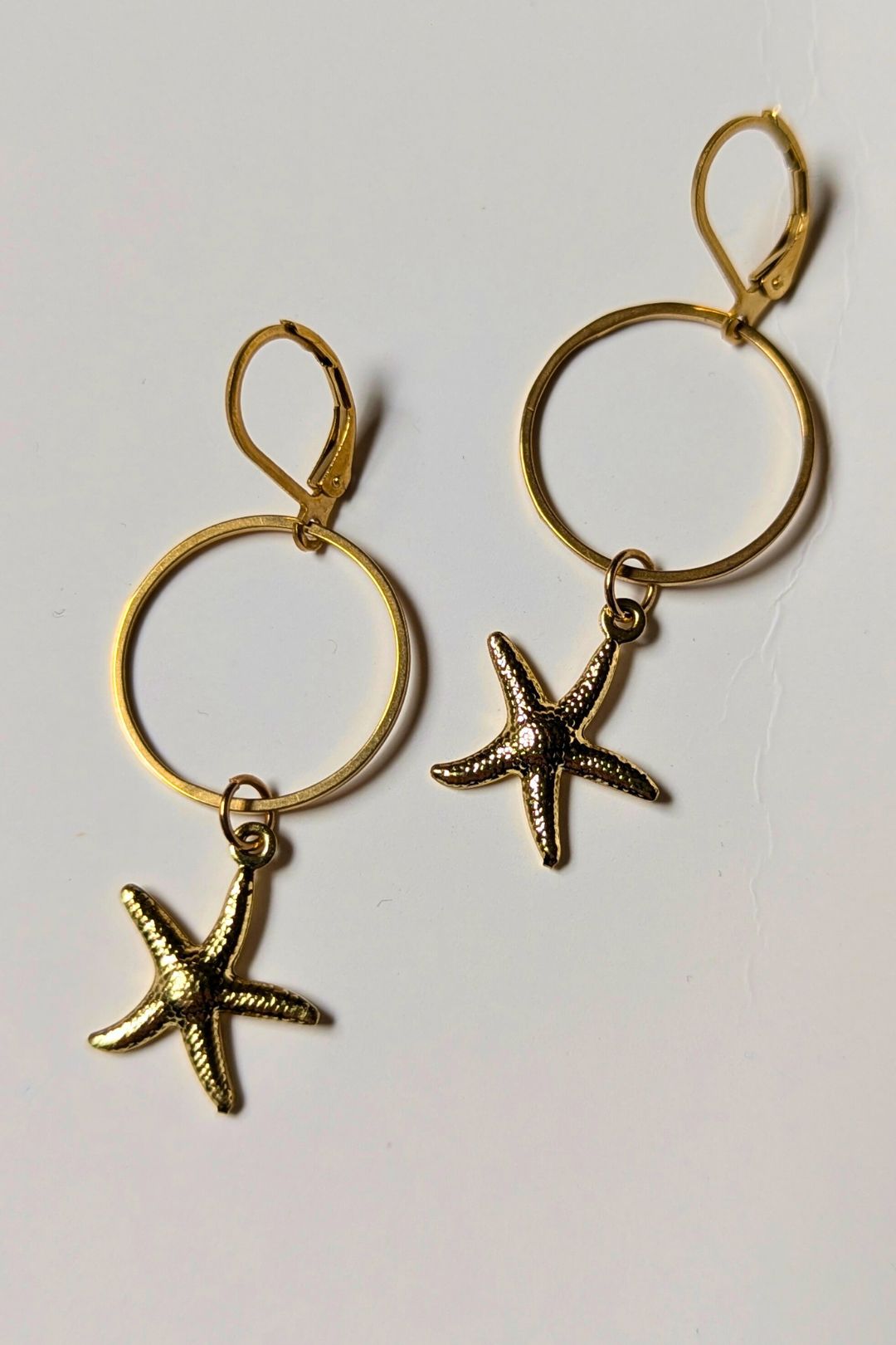 Boucles d'oreilles La mer (anneau et breloque) - Collection Harmonie "La Mer"