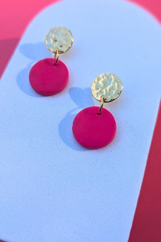 Boucles d'oreilles Soda Fuchsia - Collection Les Éclatées
