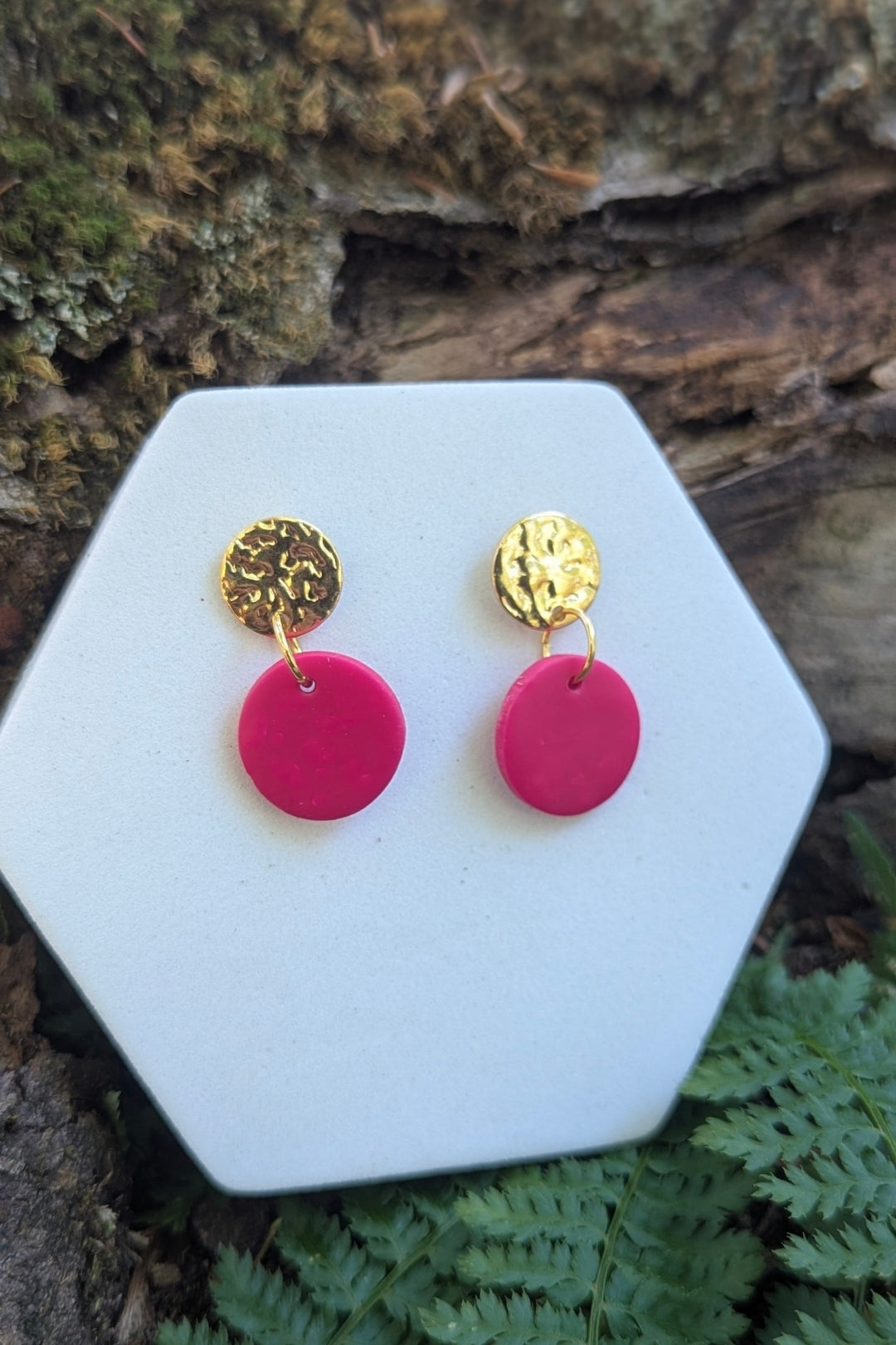 Boucles d'oreilles Soda Fuchsia - Collection Les Éclatées