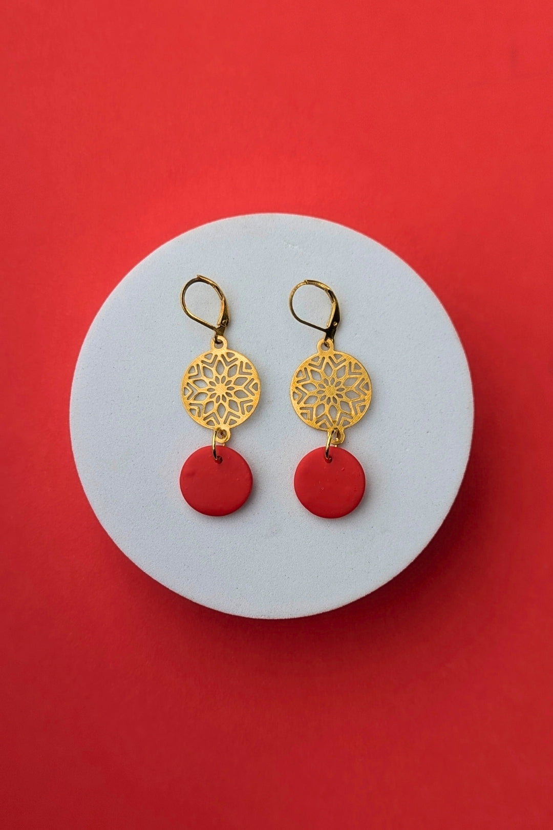 Boucles d'oreilles Bulle Rouge - Collection Les Éclatées