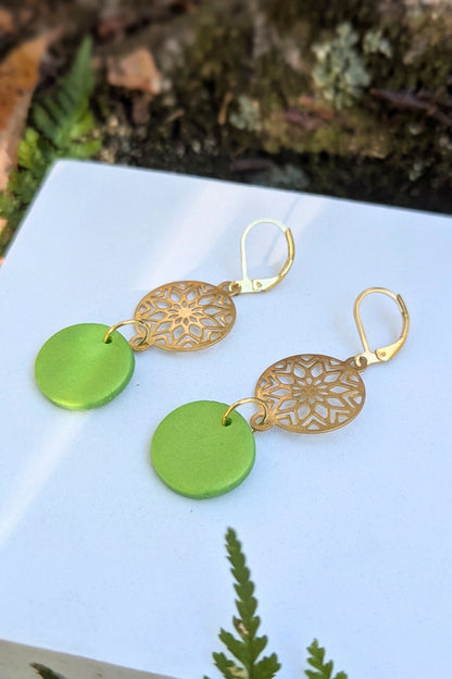 Boucles d'oreilles Bulle Verte - Collection Les Éclatées