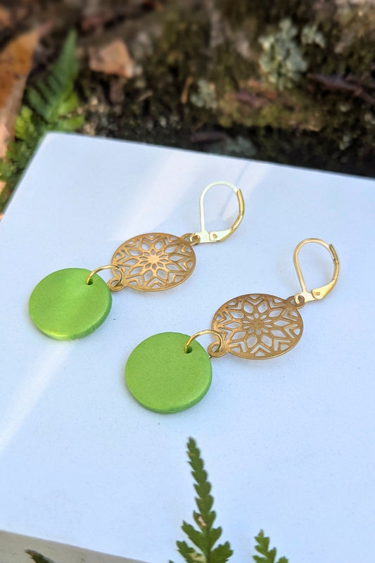Boucles d'oreilles Bulle Verte - Collection Les Éclatées