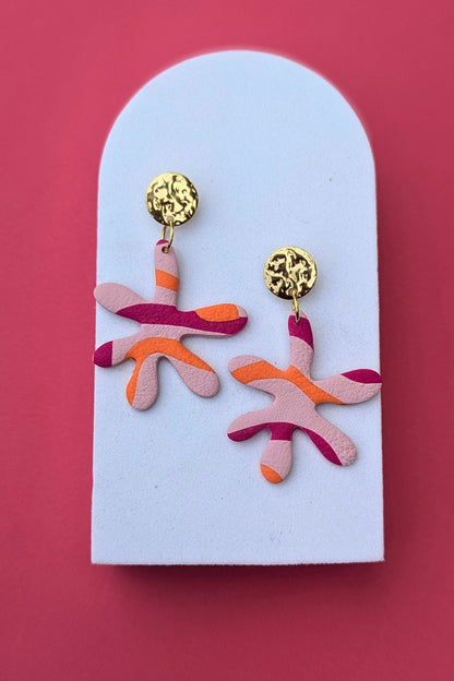 Boucles d'oreilles Splash Rose et Orange - Collection Les Éclatées