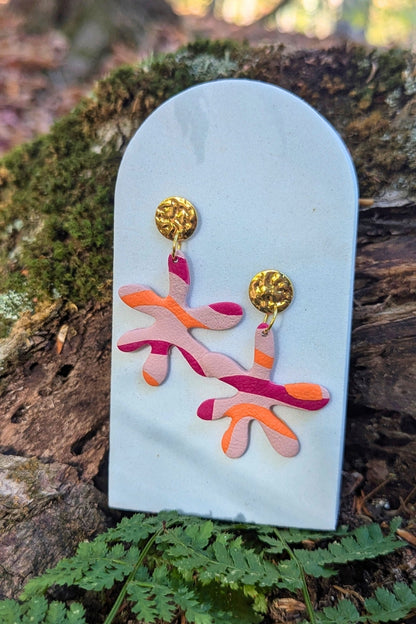 Boucles d'oreilles Splash Rose et Orange - Collection Les Éclatées