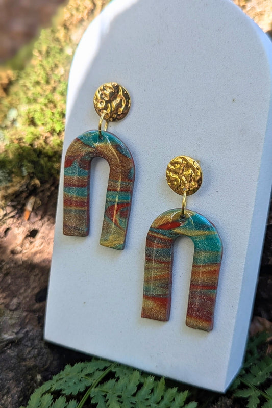 Boucles d'oreilles Flash- mix bleu - Collection Les Éclatées