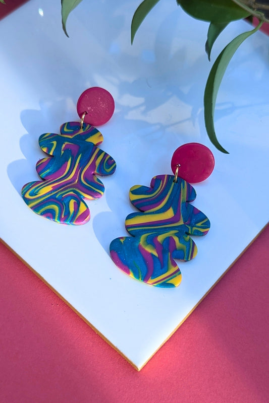 Boucles d'oreilles Folie Arc-en-ciel  - Collection Les Éclatées