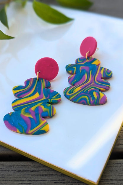 Boucles d'oreilles Folie Arc-en-ciel  - Collection Les Éclatées