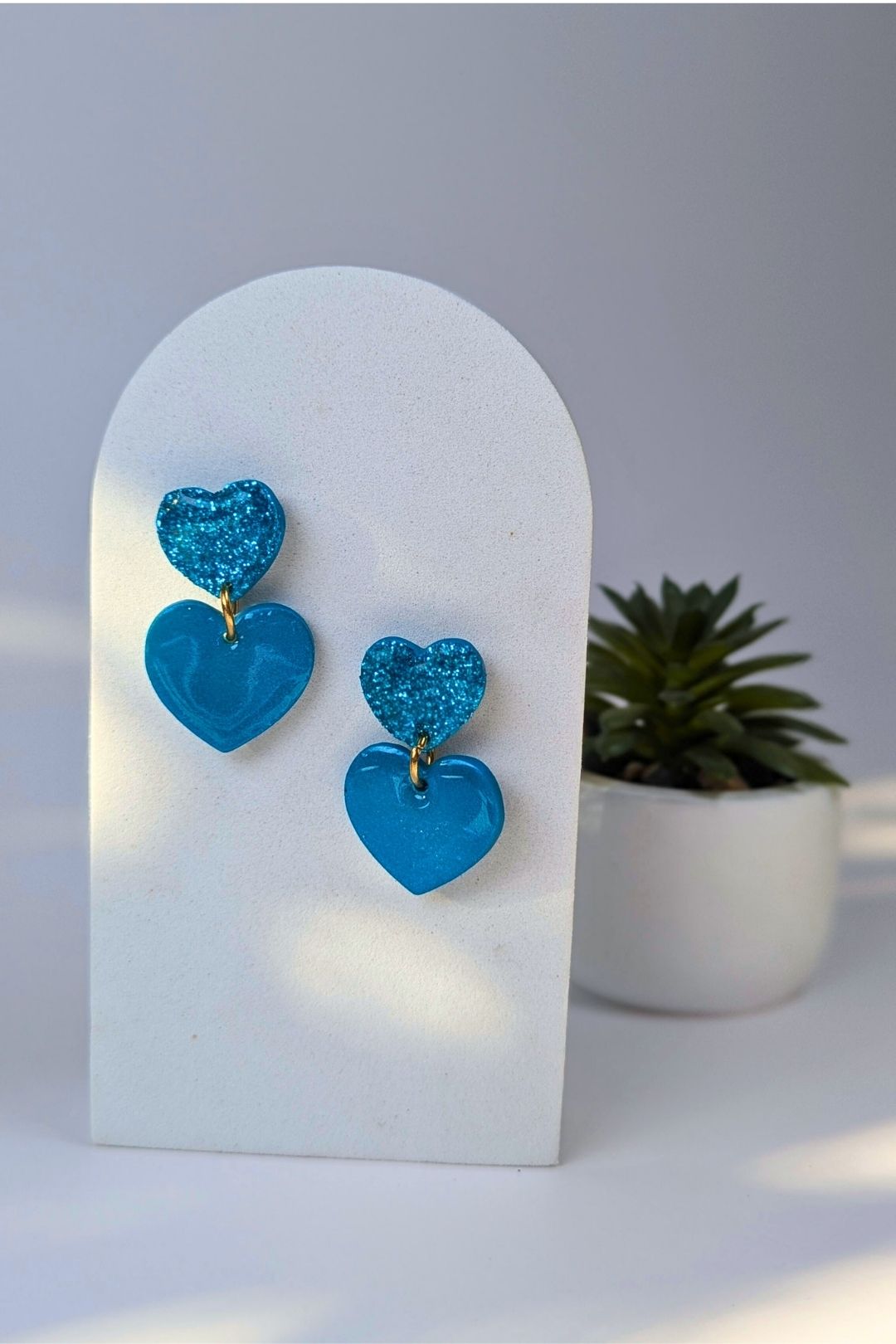 Boucles d'oreilles Duo de coeurs Brillants - Collection Les Éclatées