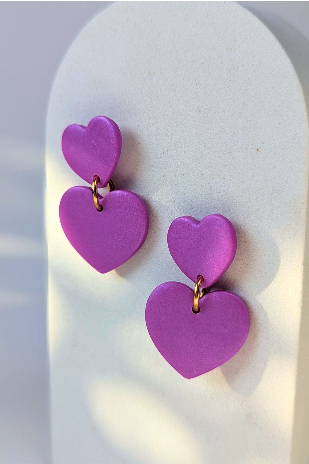 Boucles d'oreilles Duo de coeurs Mats- Collection Les Éclatées