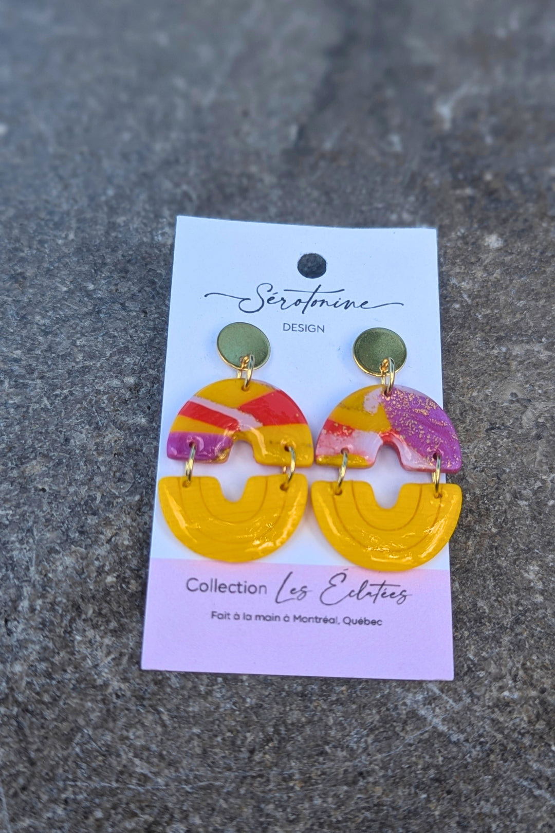 Boucles d'oreilles Duo Courbes - Collection Les Éclatées