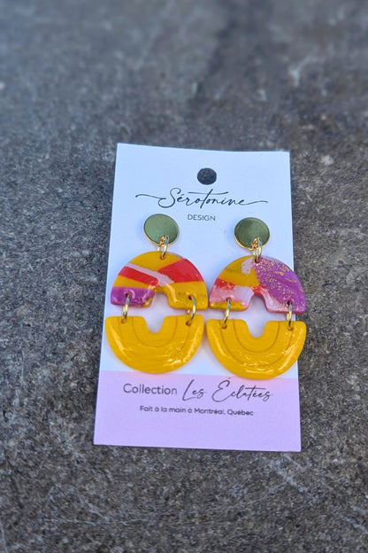 Boucles d'oreilles Duo Courbes - Collection Les Éclatées