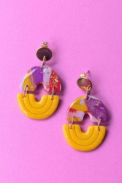 Boucles d'oreilles Duo Courbes - Collection Les Éclatées