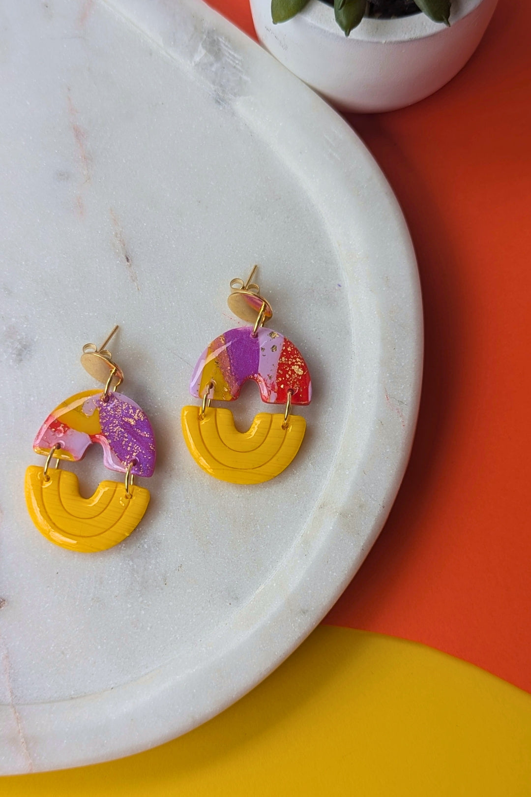 Boucles d'oreilles Duo Courbes - Collection Les Éclatées