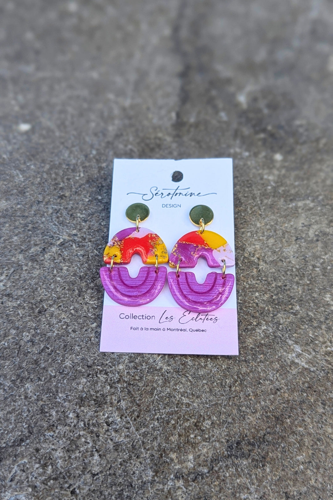 Boucles d'oreilles Duo Courbes - Collection Les Éclatées
