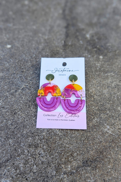 Boucles d'oreilles Duo Courbes - Collection Les Éclatées