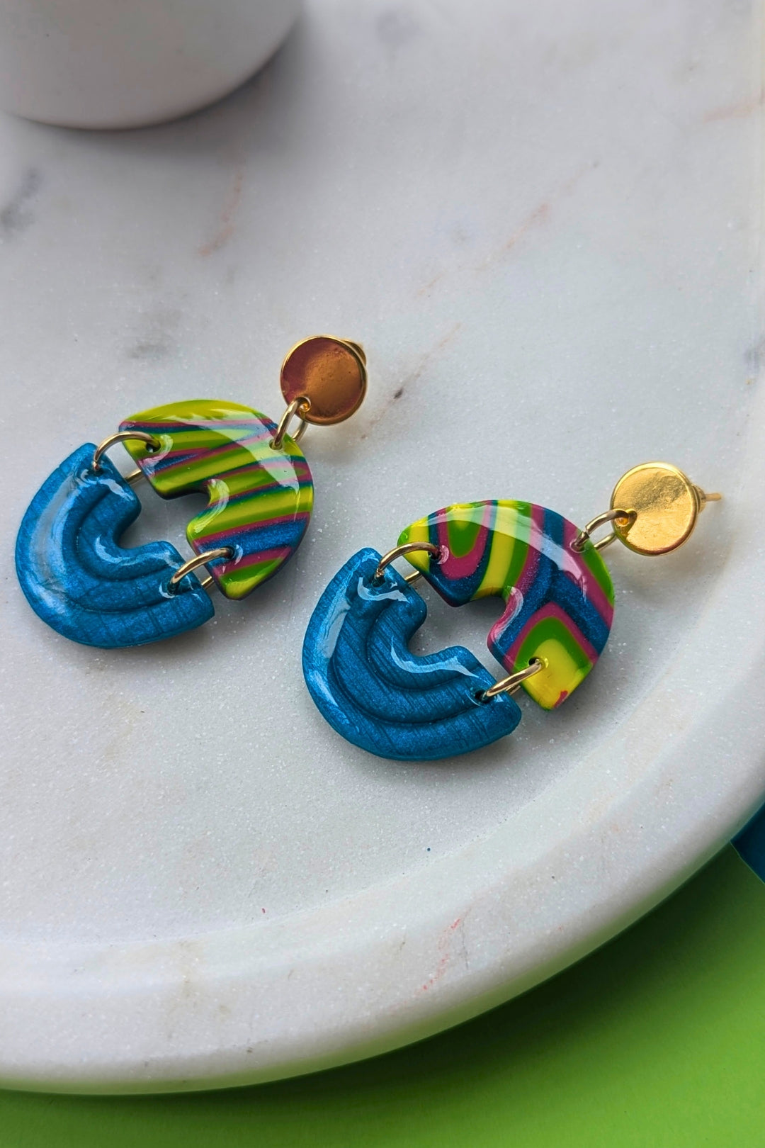 Boucles d'oreilles Duo Courbes - Collection Les Éclatées