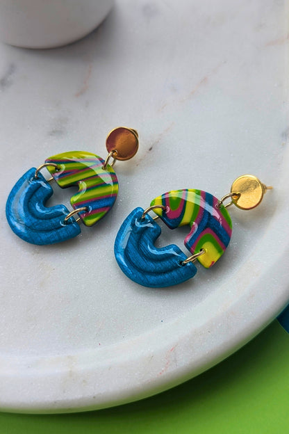 Boucles d'oreilles Duo Courbes - Collection Les Éclatées
