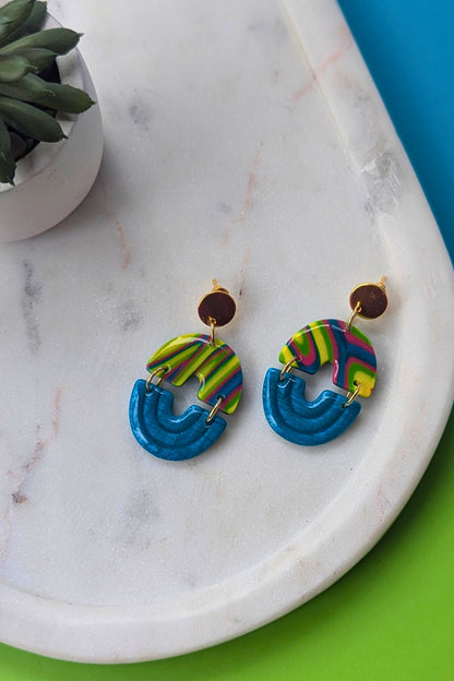 Boucles d'oreilles Duo Courbes - Collection Les Éclatées