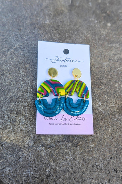 Boucles d'oreilles Duo Courbes - Collection Les Éclatées