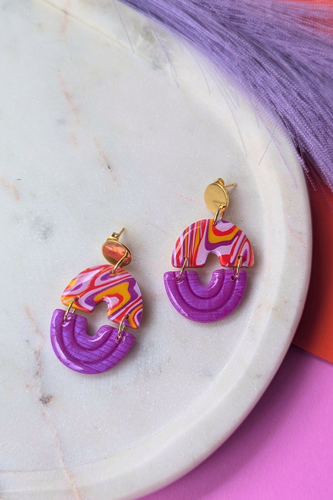 Boucles d'oreilles Duo Courbes - Collection Les Éclatées