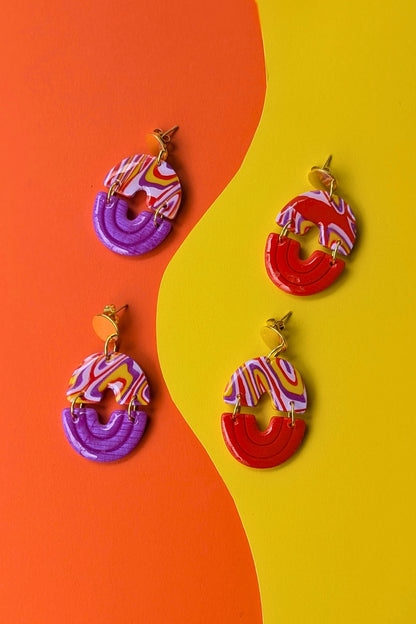 Boucles d'oreilles Duo Courbes - Collection Les Éclatées