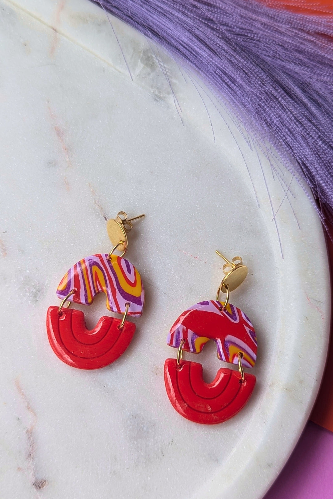 Boucles d'oreilles Duo Courbes - Collection Les Éclatées