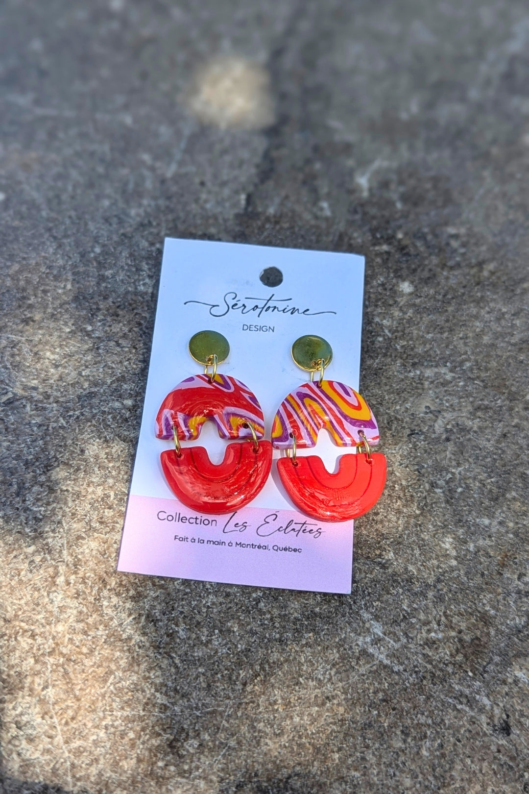 Boucles d'oreilles Duo Courbes - Collection Les Éclatées