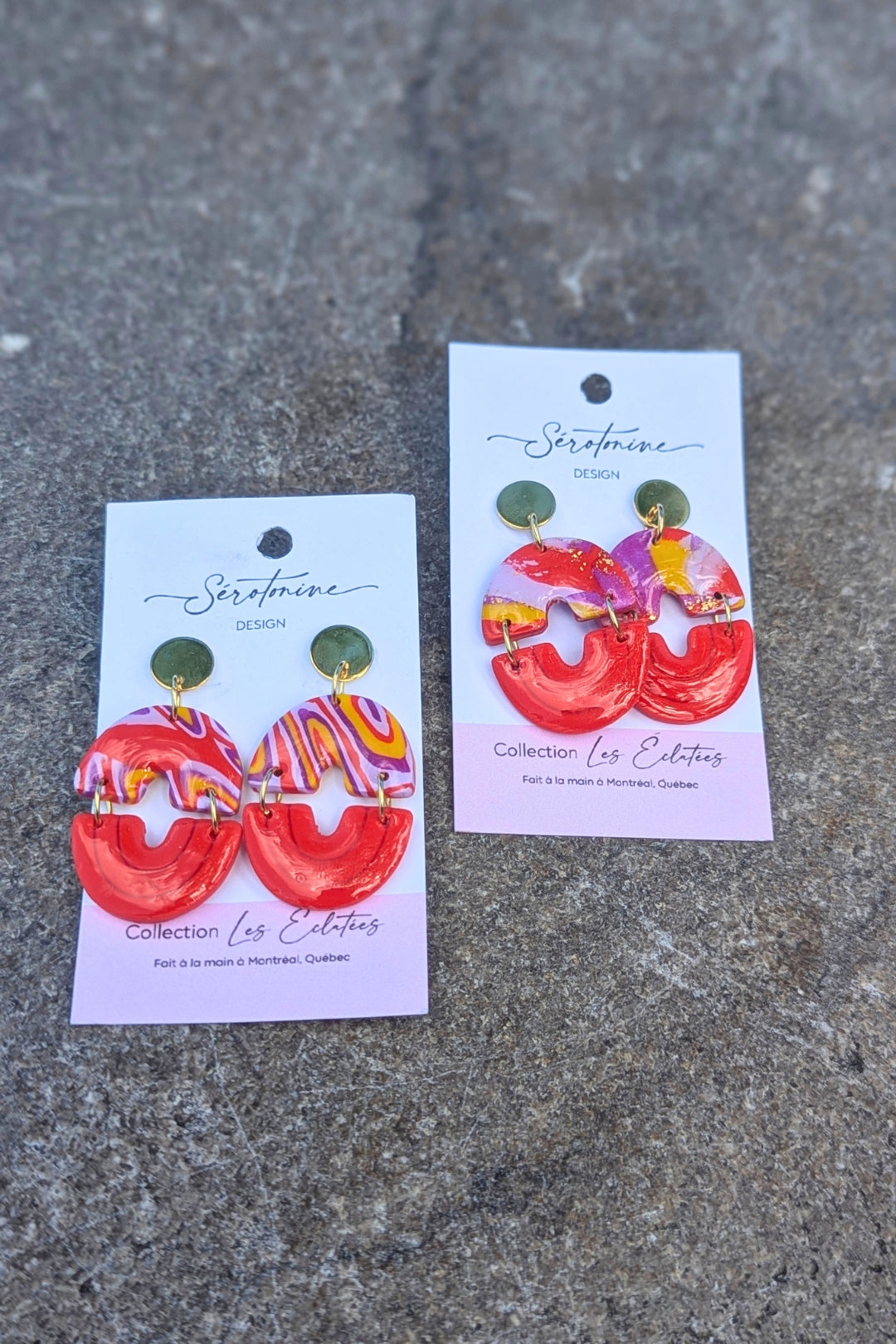 Boucles d'oreilles Duo Courbes - Collection Les Éclatées