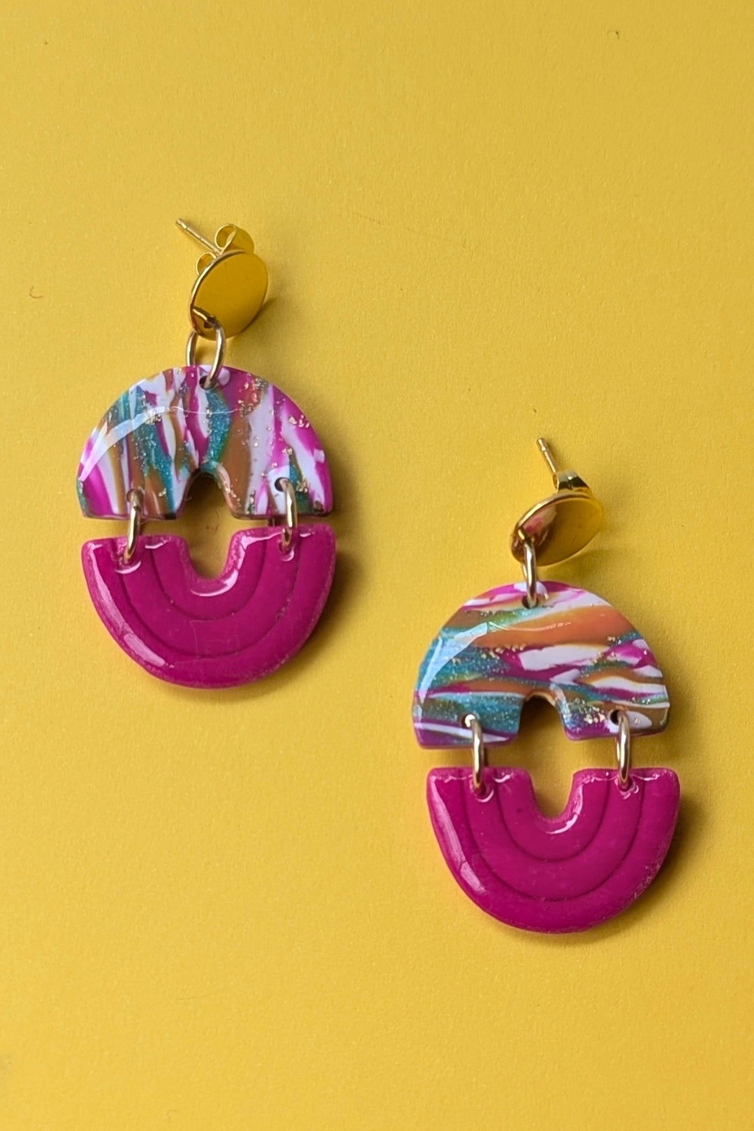 Boucles d'oreilles Duo Courbes - Collection Les Éclatées