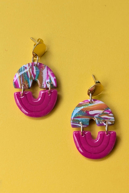 Boucles d'oreilles Duo Courbes - Collection Les Éclatées