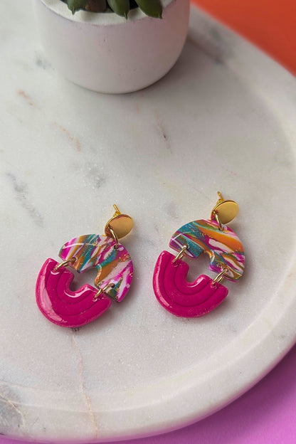 Boucles d'oreilles Duo Courbes - Collection Les Éclatées