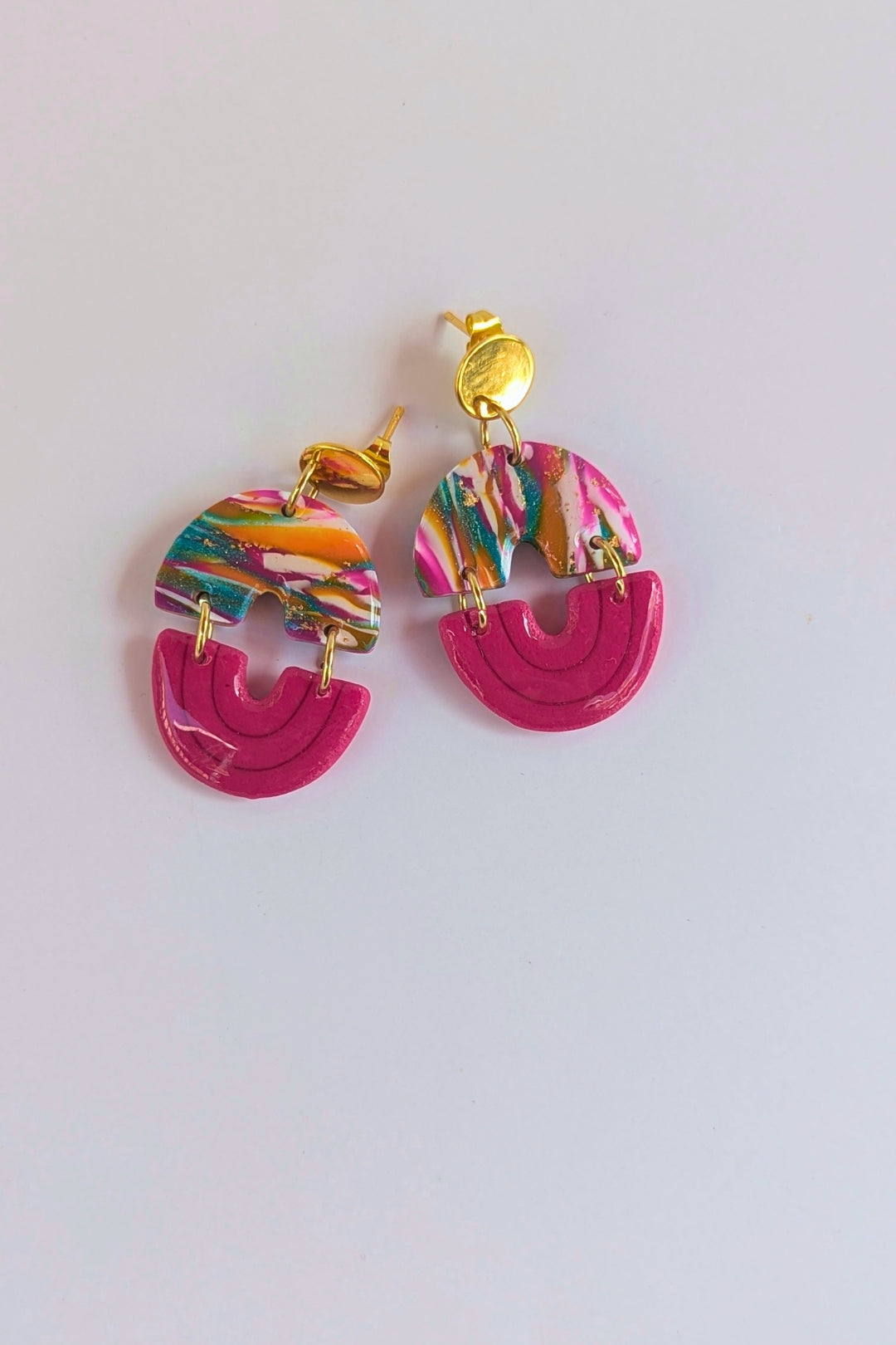 Boucles d'oreilles Duo Courbes - Collection Les Éclatées