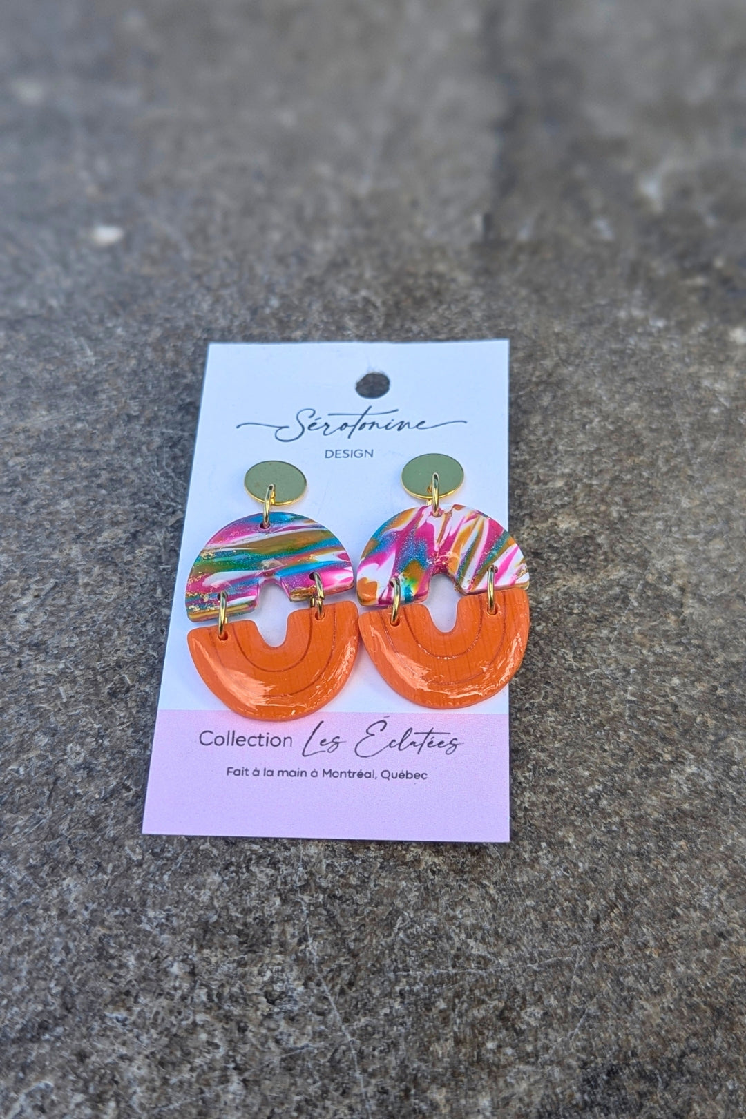 Boucles d'oreilles Duo Courbes - Collection Les Éclatées
