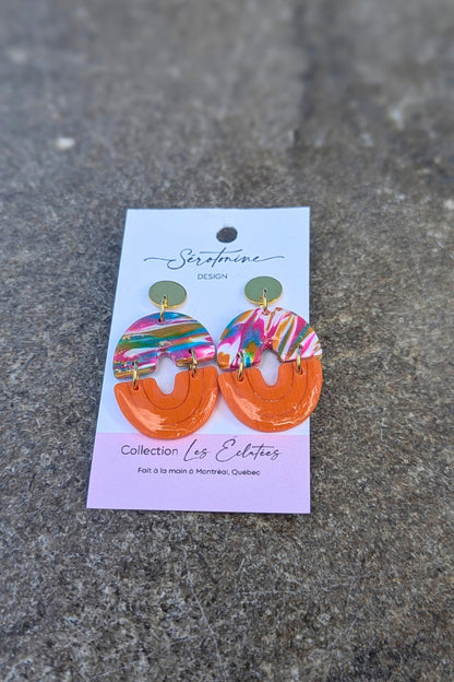 Boucles d'oreilles Duo Courbes - Collection Les Éclatées
