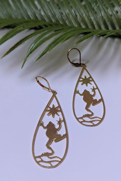 Boucles d'oreilles Grenouille étoile - Collection Harmonie
