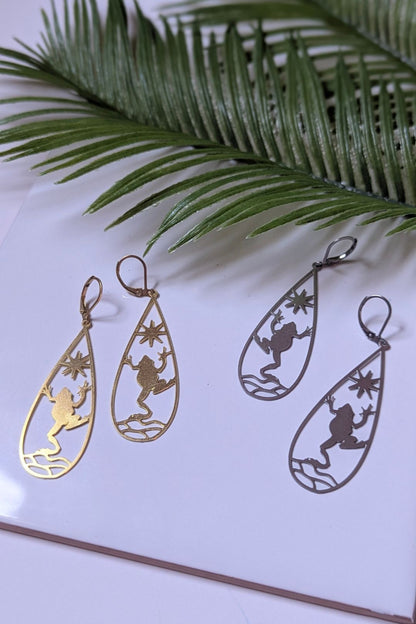 Boucles d'oreilles Grenouille étoile - Collection Harmonie