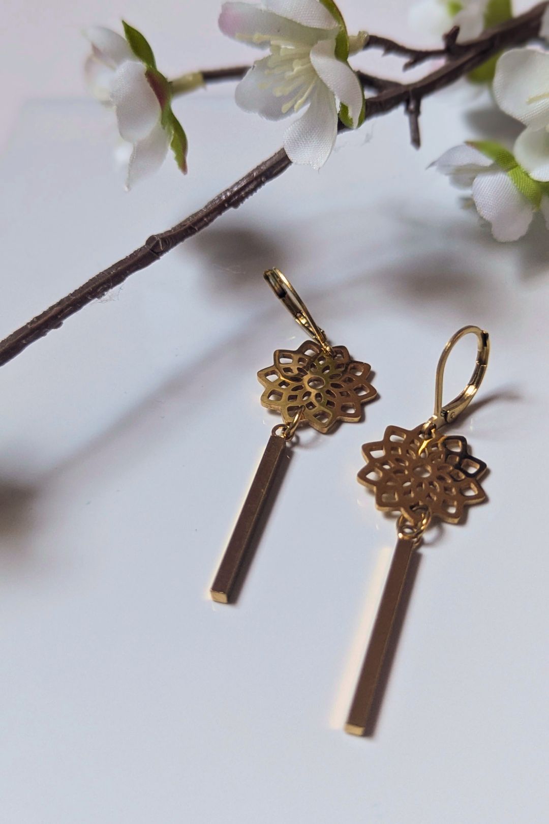 Boucles d'oreilles Mandala pointes - Collection Harmonie