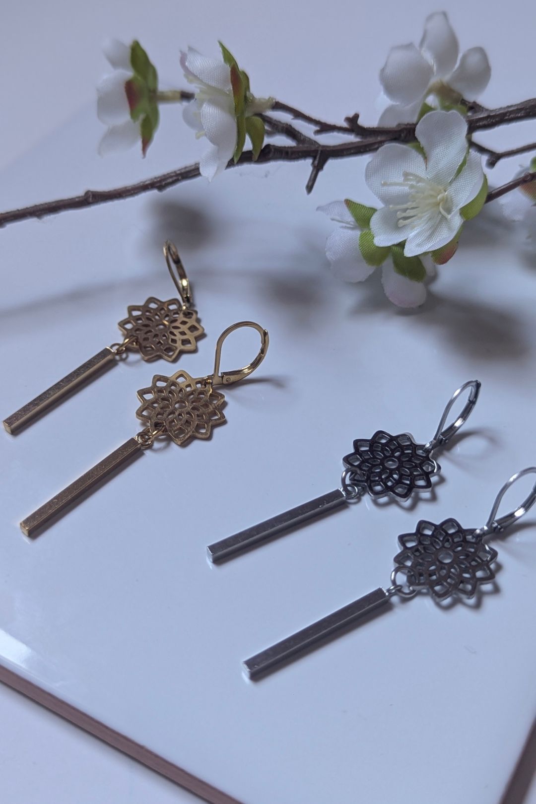 Boucles d'oreilles Mandala pointes - Collection Harmonie