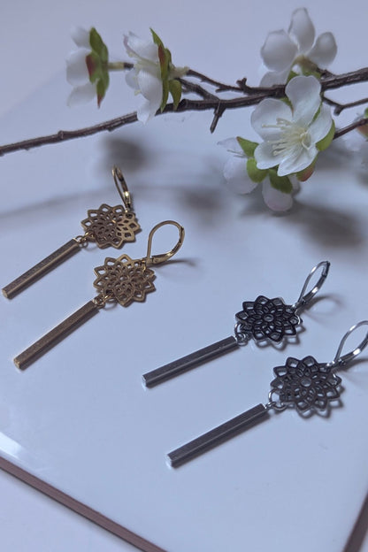 Boucles d'oreilles Mandala pointes - Collection Harmonie