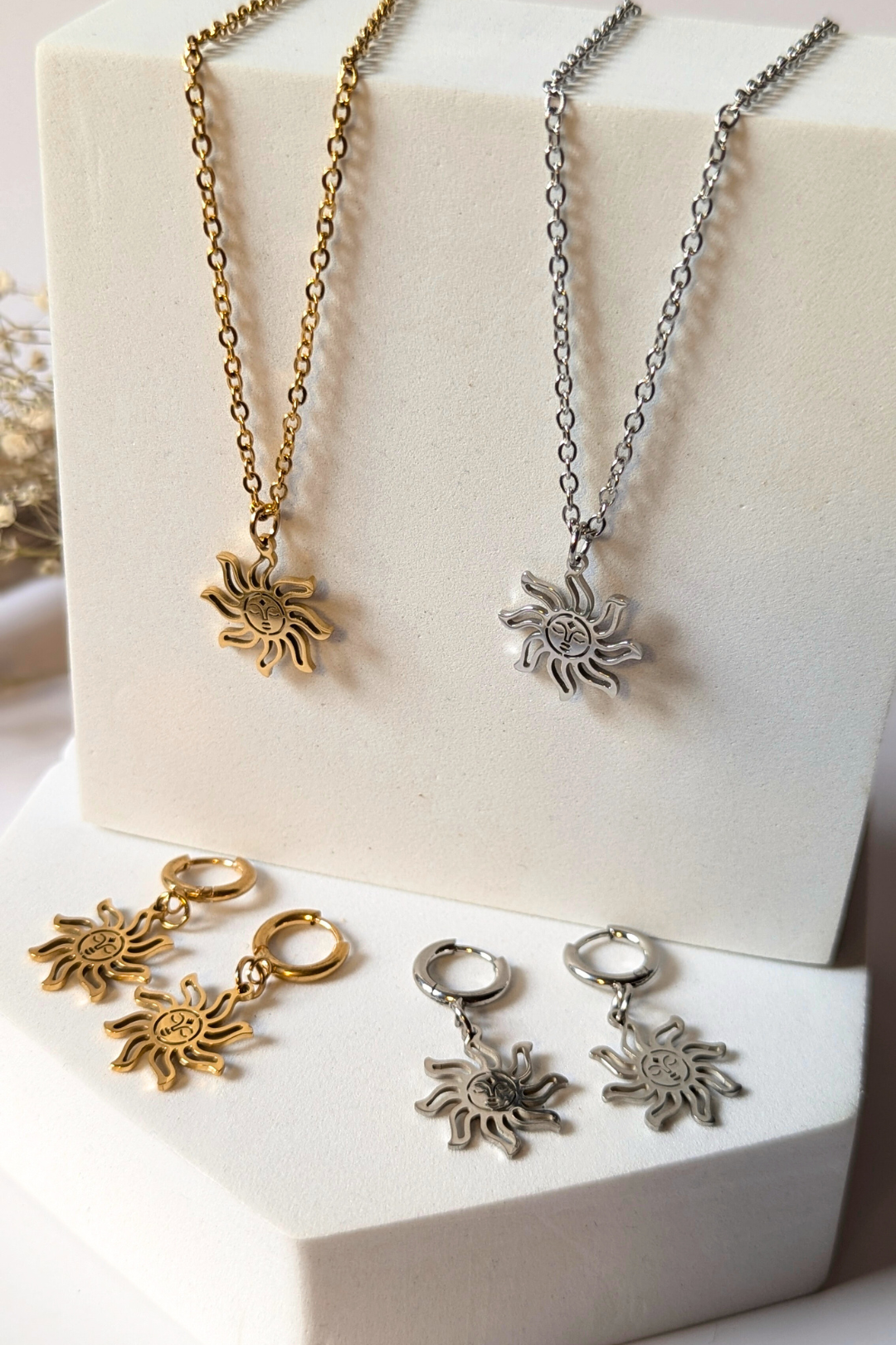 Boucles d'oreilles soleil visage - Collection Harmonie