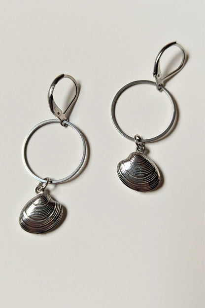 Boucles d'oreilles La mer (anneau et breloque) - Collection Harmonie "La Mer"