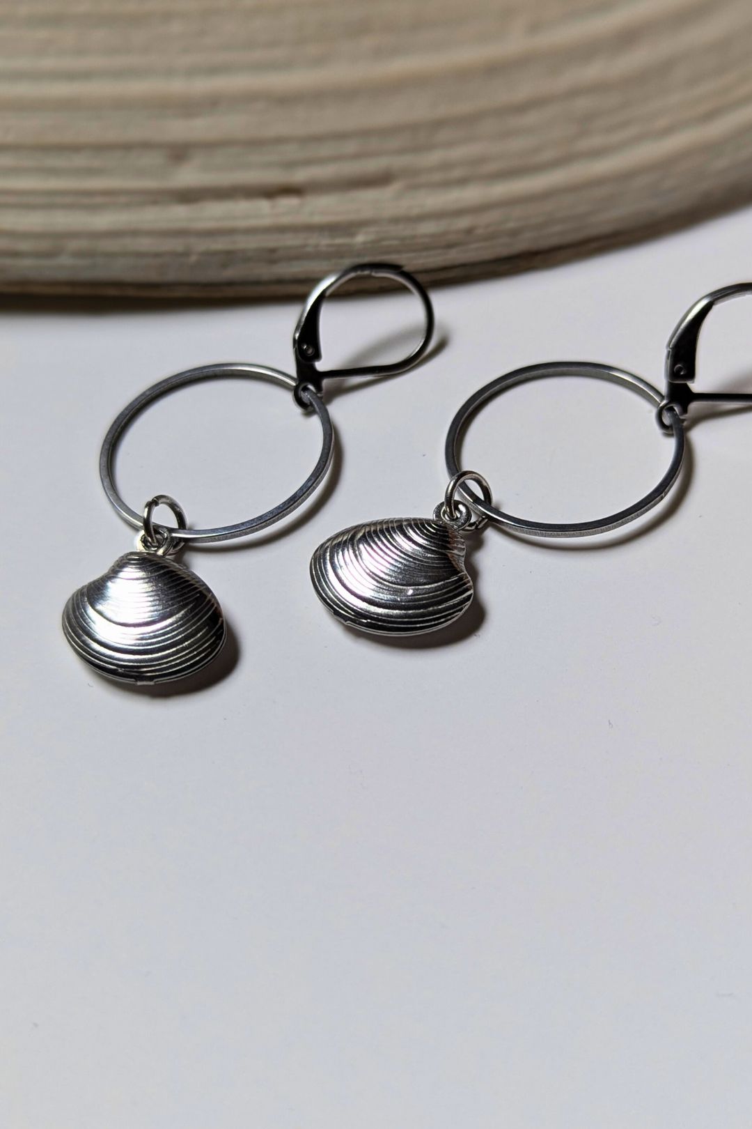 Boucles d'oreilles La mer (anneau et breloque) - Collection Harmonie "La Mer"