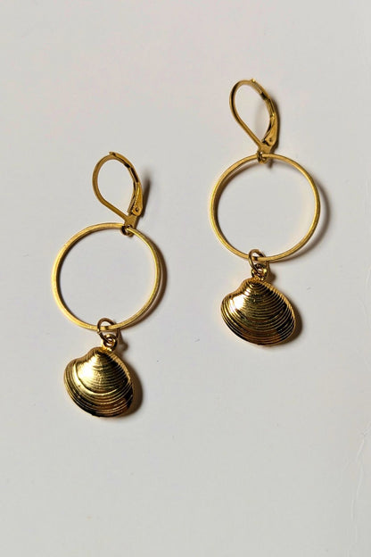 Boucles d'oreilles La mer (anneau et breloque) - Collection Harmonie "La Mer"