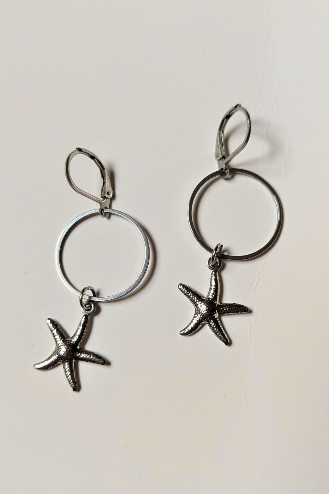 Boucles d'oreilles La mer (anneau et breloque) - Collection Harmonie "La Mer"